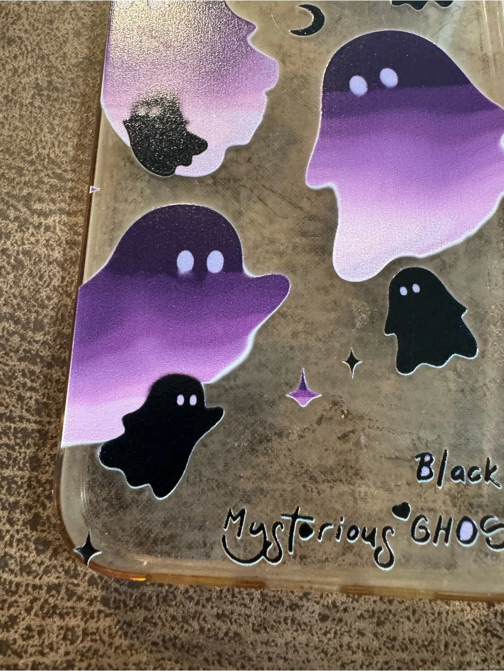 Purple Ghost Clear Phone Case for iPhone - Mysterious Ghost Design